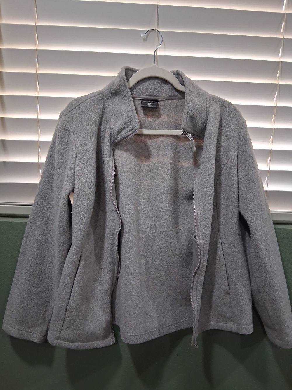 32 Degrees Women's Light Gray Teddy Fleece Jacket - Full Zip